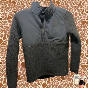 Under Armour Sherpa Fleece 3/3 Zip Black Boys Sz Youth-Large New With Tag